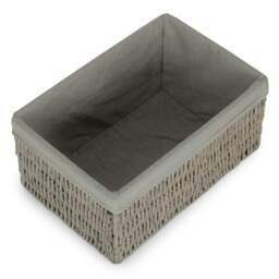 Rackhams Grey Paper Rope Storage Basket with Grey Cotton Lining - Set of 4 - thumbnail 6