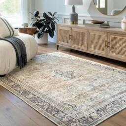 Rackhams Becki Owens Darling-Washable Brown Pink Traditional Vintage Boho Rug - 160 x 213 cm - thumbnail 1