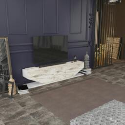 "Rackhams Incia Modern Tv Stand TV Unit TV Cabinet for TV's up to 78"" - Black Bendire" - thumbnail 5
