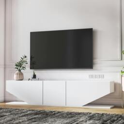 "Rackhams Incia Modern Tv Stand TV Unit TV Cabinet for TV's up to 78"" - Black Bendire" - thumbnail 2
