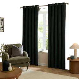 Rackhams Ultimate Velvet Blackout Curtains - Black - 168cm x 183cm - Black - 100% Polyester