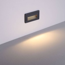Rackhams 3 Watt Black Recessed Outdoor Low Level Wall Light - thumbnail 2