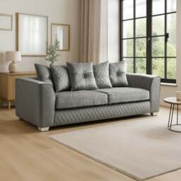 Rackhams Victoria Plush Velvet 3 Seater Sofa - Blue - thumbnail 2