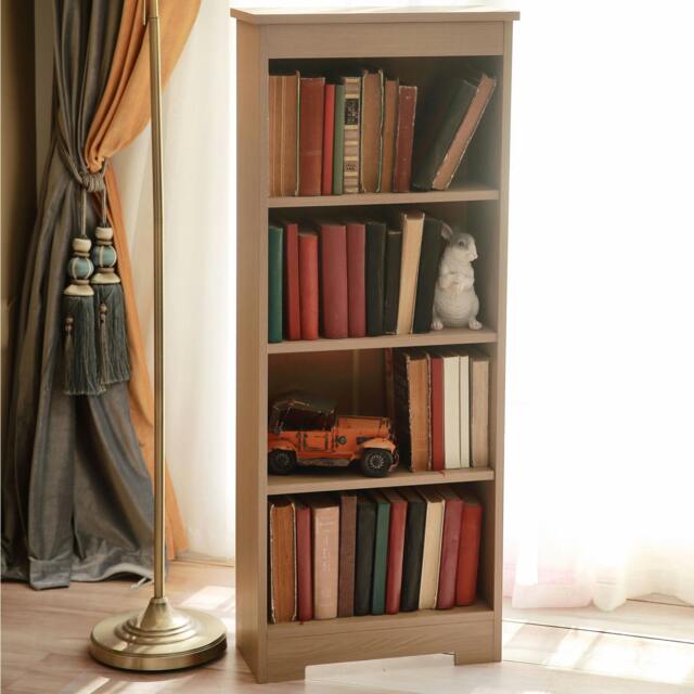 Rackhams Freya Low Narrow 4-Shelf Bookcase - Smoke Oak Effect - image 1