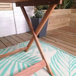 Rackhams Outdoor 4 Person Folding Rectangular Wooden Garden Patio Dining Table Chairs Set - Outdoor Furniture Sets - thumbnail 5