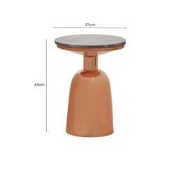 Rackhams Amira Black Marble Top Copper Base Side Table. - thumbnail 3