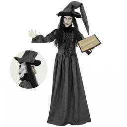 Rackhams 180cm Life Size Animated Witch Halloween Decoration Outdoor Indoor - thumbnail 2