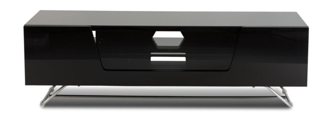 Rackhams Chromium TV-Stand with 1 Flap Black CRO2-1200CB-BLK - Black - image 1