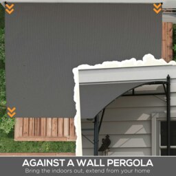 Rackhams 3 x 4m Metal Pergola, Outdoor Gazebo UV-Resistant, Grey - Dark Grey - Metal, Polyester fabric - 400L x 296W x 200/262Hcm - thumbnail 4