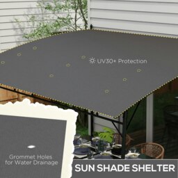 Rackhams 3 x 4m Metal Pergola, Outdoor Gazebo UV-Resistant, Grey - Dark Grey - Metal, Polyester fabric - 400L x 296W x 200/262Hcm - thumbnail 5