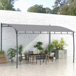 Rackhams 3 x 4m Metal Pergola, Outdoor Gazebo UV-Resistant, Grey - Dark Grey - Metal, Polyester fabric - 400L x 296W x 200/262Hcm - thumbnail 3