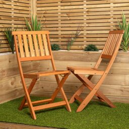 Rackhams Outdoor 6 Person Rectangular Wooden Garden Patio Dining Table Chairs Set - Outdoor Furniture Sets - thumbnail 4