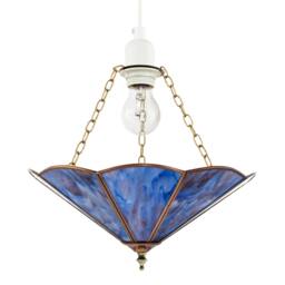 Rackhams Lavender Purple Chic Tiffany Glass Easy Fit Pendant Shade with Chains