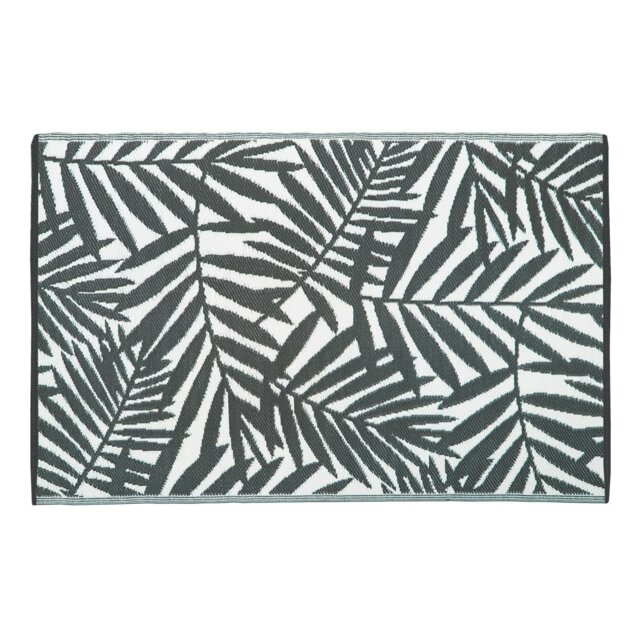 Rackhams Lightweight Reversible Plastic Woven Outdoor Rug, 120x170cm, Leaves - image 1