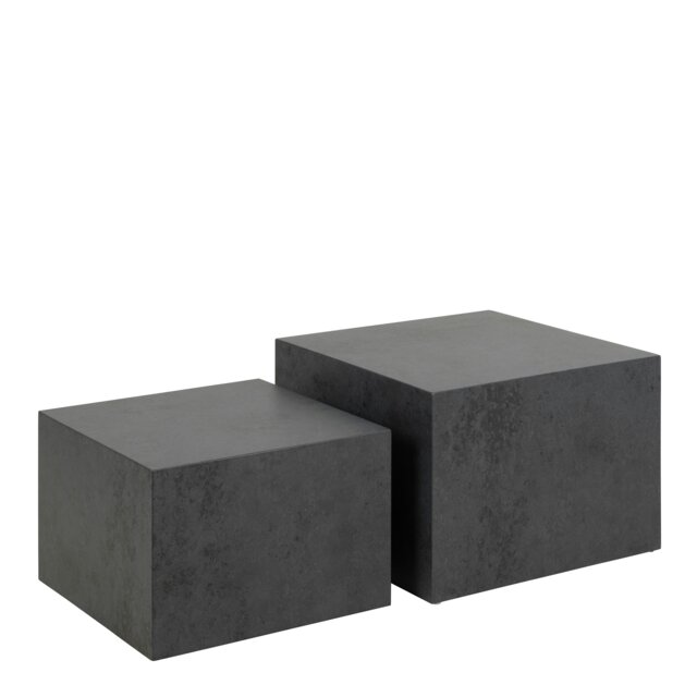 Rackhams Dice Square Coffee Table Set in Black Ocean Rough Paper - 1 - Black Ocean - Black - image 1