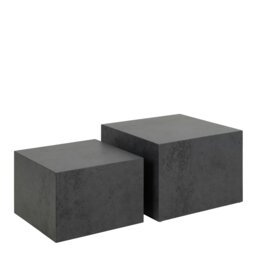 Rackhams Dice Square Coffee Table Set in Black Ocean Rough Paper - 1 - Black Ocean - Black - thumbnail 1