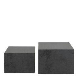 Rackhams Dice Square Coffee Table Set in Black Ocean Rough Paper - 1 - Black Ocean - Black - thumbnail 2