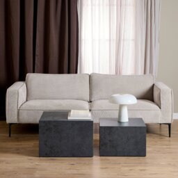 Rackhams Dice Square Coffee Table Set in Black Ocean Rough Paper - 1 - Black Ocean - Black - thumbnail 3