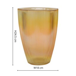 Rackhams Ribbed Tall Vase - Charcoal - thumbnail 6