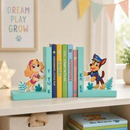 Rackhams Paw Patrol Skye and Chase Wooden Bookends Turquoise - Turquoise - Bookends - thumbnail 4