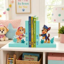 Rackhams Paw Patrol Skye and Chase Wooden Bookends Turquoise - Turquoise - Bookends - thumbnail 5