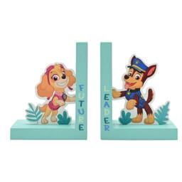 Rackhams Paw Patrol Skye and Chase Wooden Bookends Turquoise - Turquoise - Bookends