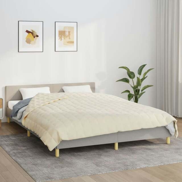 Rackhams Weighted Blanket Light Cream 220x230 cm King 15 kg Fabric