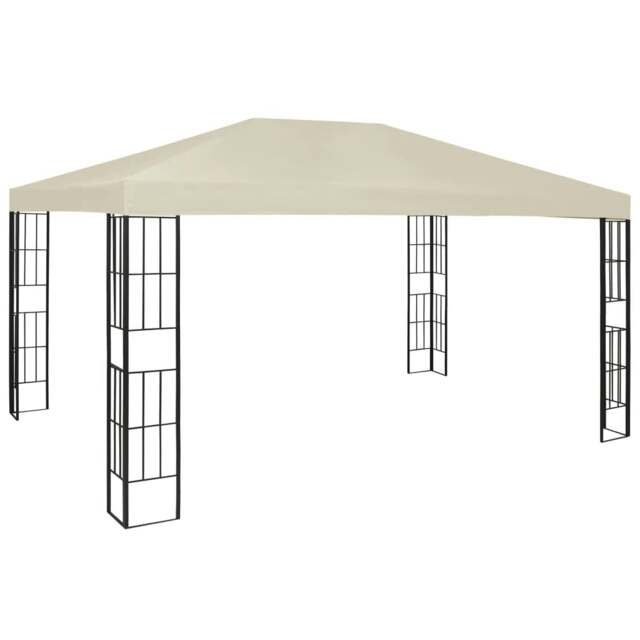 Rackhams Gazebo 3x4 m Cream - Cream - Fabric (100% polyester), steel
