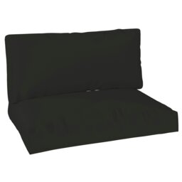 Rackhams 2 Seat Pallet Cushions 20cm Thick Outdoor Seat Pads, Black - Navy Blue - Polyester, PP Cotton - 120L x 80W x 20H cm - thumbnail 2