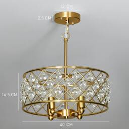 Rackhams Adjustable Ceiling Light with 4 Light, Modern Crystal Chandelier - Gold tone - thumbnail 6