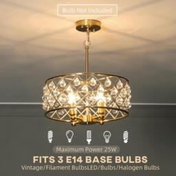 Rackhams Adjustable Ceiling Light with 4 Light, Modern Crystal Chandelier - Gold tone - thumbnail 5