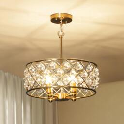 Rackhams Adjustable Ceiling Light with 4 Light, Modern Crystal Chandelier - Gold tone - thumbnail 3
