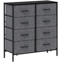 Rackhams 8 Drawer Fabric Chest of Drawers w/ Wooden Top for Hallway Black - Black - thumbnail 2