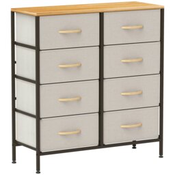 Rackhams 8 Drawer Fabric Chest of Drawers w/ Wooden Top for Hallway Black - Black - thumbnail 6