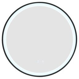 Rackhams Round Metal Framed LED Wall Mirror - 60cm W x 4cm D x 60cm H - thumbnail 5