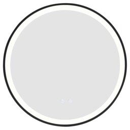 Rackhams Round Metal Framed LED Wall Mirror - 60cm W x 4cm D x 60cm H - thumbnail 3