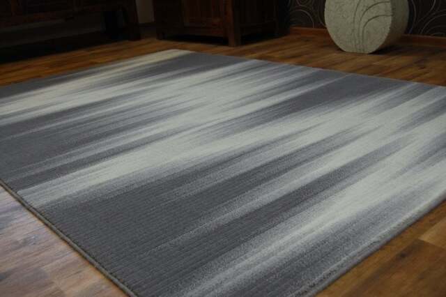 Rackhams Andere Rectangular Rug - Grey Abstract Blurred Stripe - 200cm x 300cm - image 1