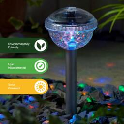 Rackhams Pack of 2 Solar Disco Stake LED Lights – Colour Changing Garden Lights - thumbnail 6