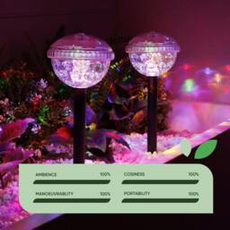 Rackhams Pack of 2 Solar Disco Stake LED Lights – Colour Changing Garden Lights - thumbnail 5