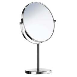 Rackhams Polished Chrome Double Sided Mirror (170mm) Freestanding 7x Magnification Bathroom Makeup or Shaving Mirror