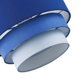 Rackhams Contemporary Round Triple Tier Midnight Blue Cotton Fabric Pendant Light Shade - thumbnail 3