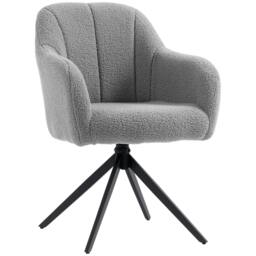Rackhams 360 Degree Swivel Accent Chair, Snow Flannel Armchair, Grey - thumbnail 2