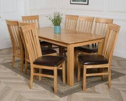 Rackhams Oslo 180 x 90cm Large Oak Dining Set with Harvard Oak Chairs - Natural Oak - 6 chairs - thumbnail 4