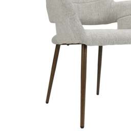 Rackhams Set of 2 Grey Linen Dining Chair with Metal Legs - thumbnail 6