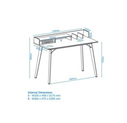 Rackhams Memphis Office Writing Desk in Grey - thumbnail 4