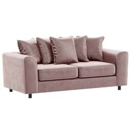 Rackhams Brooklyn Full Foam Plush Velvet 3 Seater - Pink - thumbnail 1