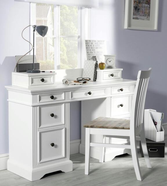 Rackhams Gainsborough Dressing Table with Extension Drawers. Large Dressing Table with 9 Drawers - White - image 1
