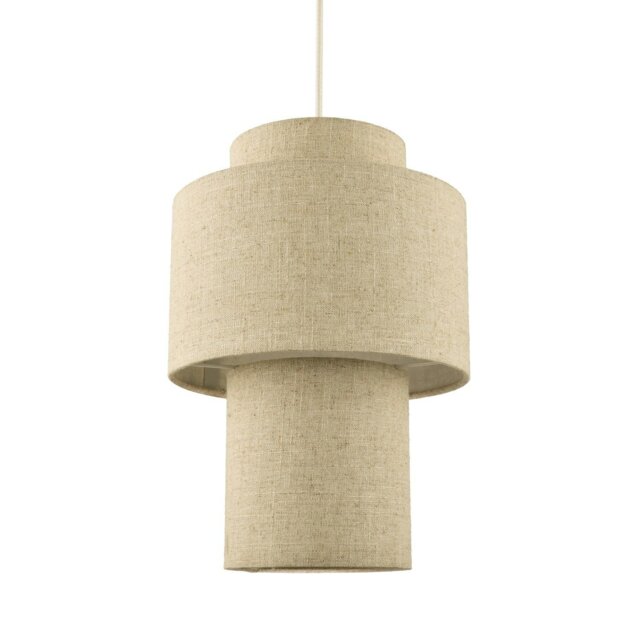 Rackhams Designer Natural Oatmeal Beige Linen Triple Level Pendant Light Shade - image 1