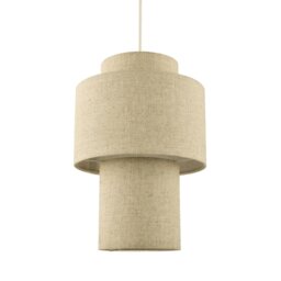 Rackhams Designer Natural Oatmeal Beige Linen Triple Level Pendant Light Shade - thumbnail 1
