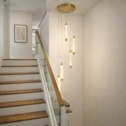 Rackhams Nina 5-Light LED Cascade Antique Brass Pendant - thumbnail 2